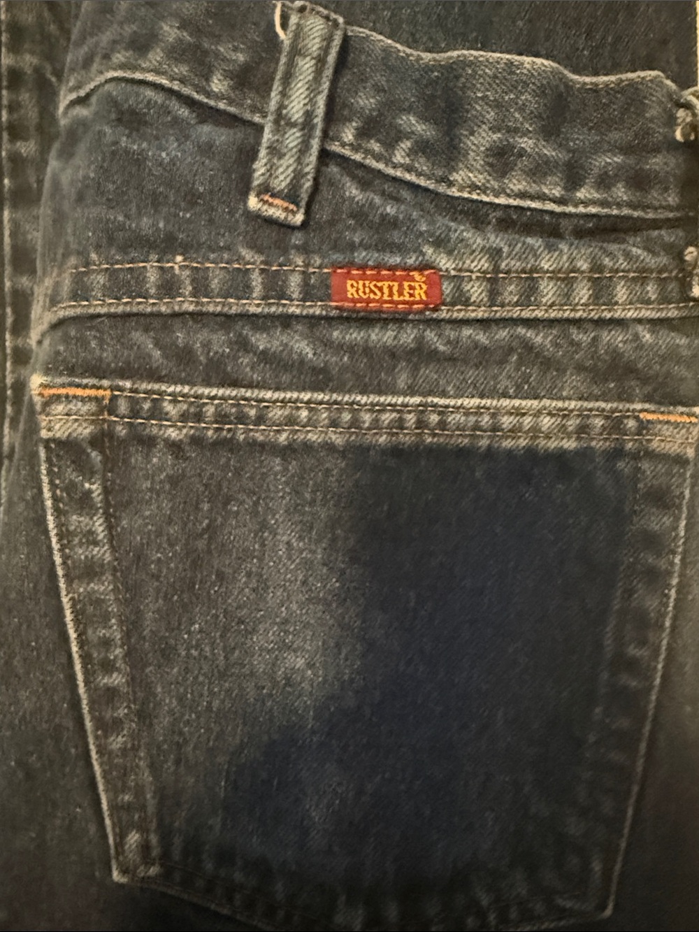 Rustler Men's Dark Wash Blue Denim Jeans